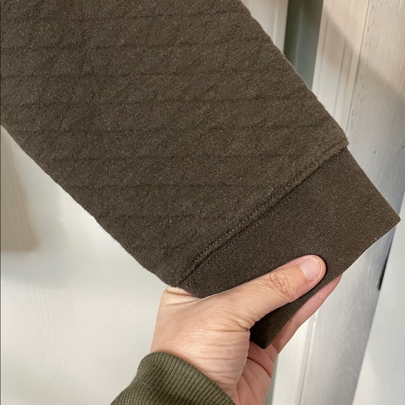 Eddie Bauer Men's Quilted Crewneck Snap Buttons Sweater Dark Brown Size Large - Picture 6 of 8